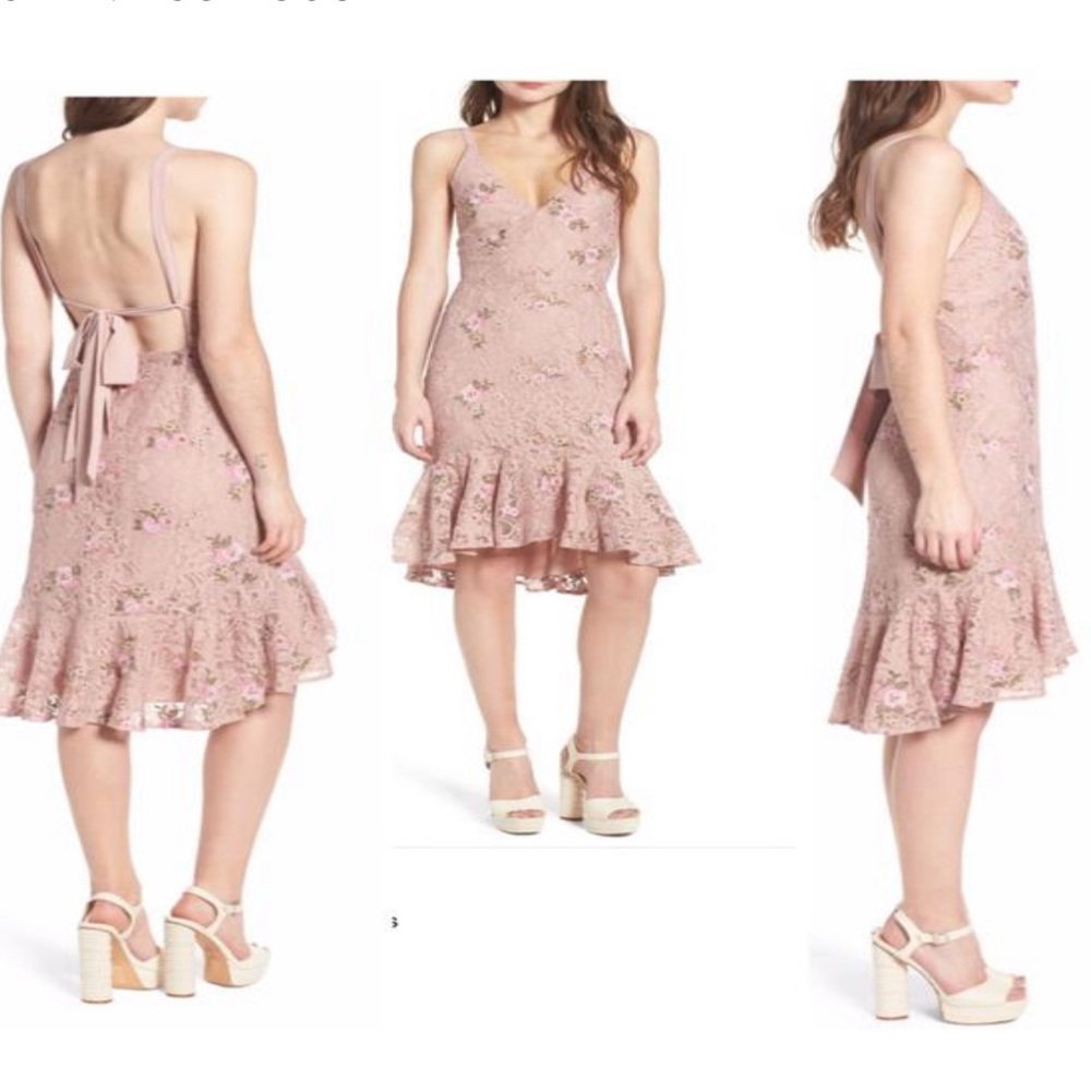WAYF Brown meets pink floral dress M
